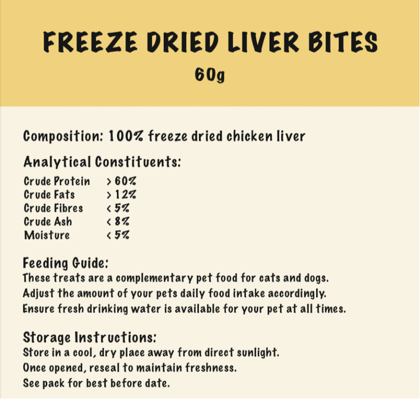 Freeze dried liver bites 50g