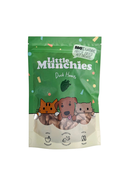 Freeze dried duck hearts 40g